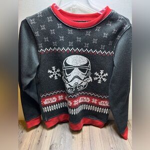 Star Wars Stormtrooper Ugly Christmas Holiday Sweater Youth Size XL Black & Red